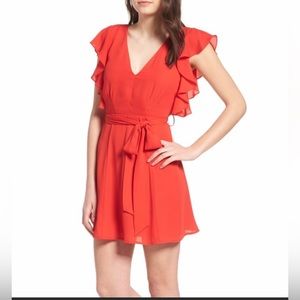 Socialite Red Ruffle Dress